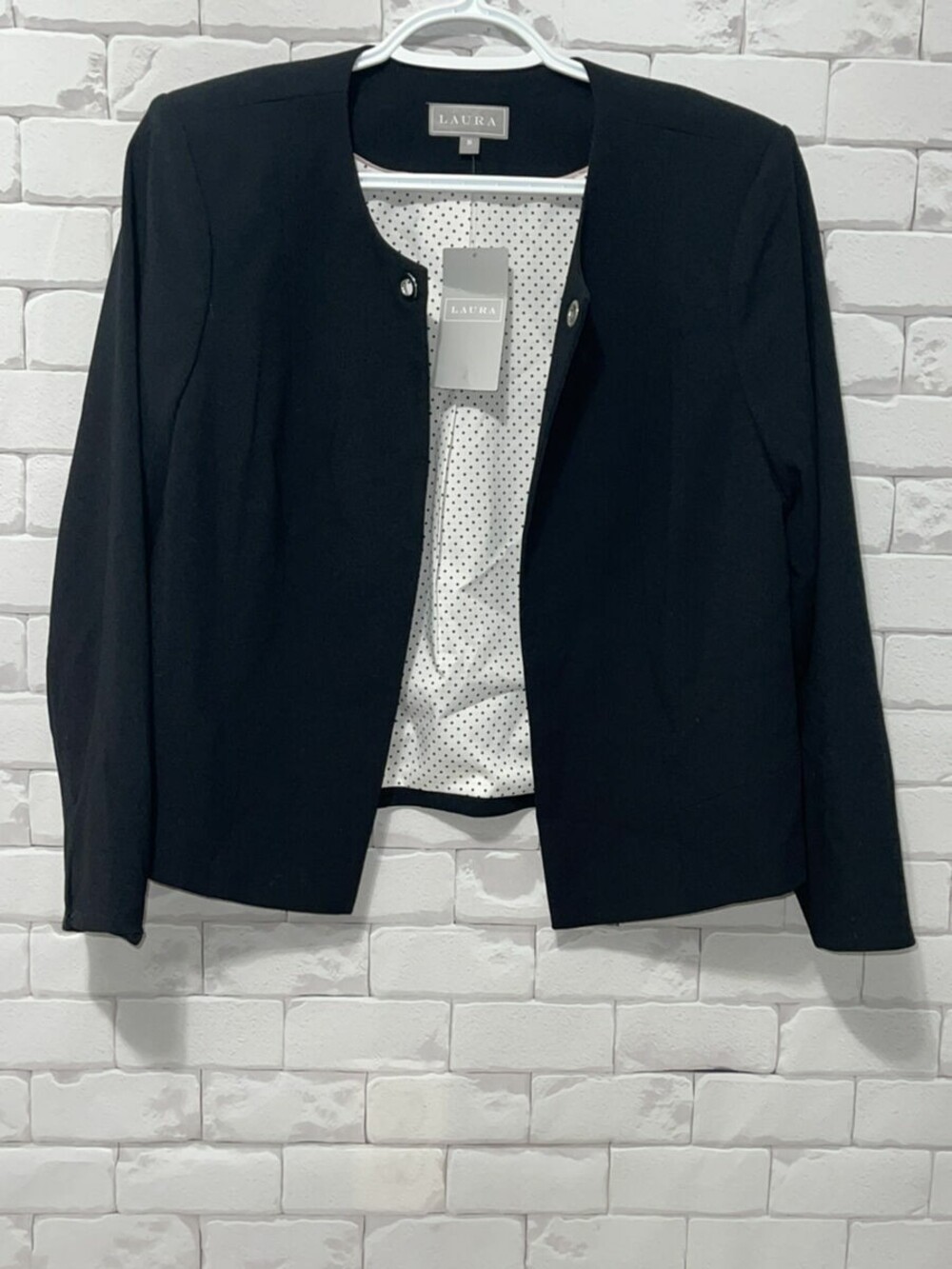 Laura Suit Jacket Womens 8 Black Blazer Dress Coat Ladies NWT